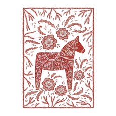 참고: 스웨덴 달라 말 표지 아트가 있는 빈 등거리 그래프 종이 노트, 기본