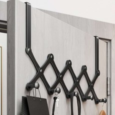 블랙 5구 자바라 도어행거 방문옷걸이 틈새후크