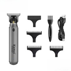 KEMEI 科美KM-1757 理髮器 男士 鬍鬚修剪器 零間隙 T 型刀片 剪髮 無繩 專業理髮 修邊器, 1個