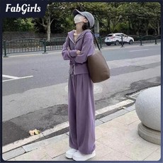 臺灣發貨 運動套裝女2024秋季新款韓版寬鬆網紅休閒衛衣拉鍊 闊腿褲兩件套