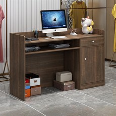 YAPOGI 심플 모던 카운터 안내데스크 업소용 계산대 매장 카페 카운터, 브라운