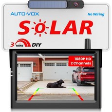 AUTO-VOX Solar Wireless Backup Camera5 HD 1080P Monitor3 Mins DIY Installation 5000 mAh Battery Po, 5" Single Camera