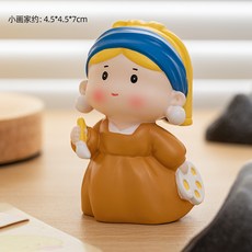 卡通治癒珍珠女孩擺件 桌面裝飾公仔, 小畫家