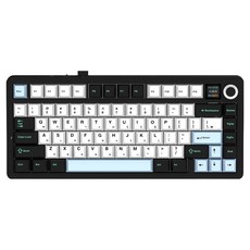 AULA 독거미 LCD 기계식 유무선 텐키리스 키보드 LEOBOG, 스카이 블랙, F75Max, 경해축