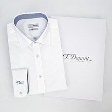 [백화점 정품] 에스티듀퐁 남성 드레스셔츠 화이트 슬림핏 스판 정장 와이셔츠 긴팔 (선물포장)