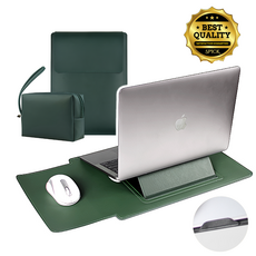 에스픽 퓨레더 노트북 거치대 파우치 높이 조절, 16인치, 딥그린