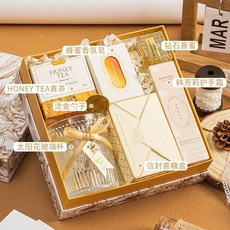 台灣精選小眾高級女神節伴手禮 三八女神節禮盒套裝實用禮品公司送員工高級感禮物, 金色花卉禮盒10, 1個