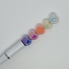 미니 볼꾸 동대문 하트 스몰 별 꾸미기 DIY 랜덤 알록달록 AB코팅 믹스 볼펜꾸미기 종이접기, 1개, 복숭아