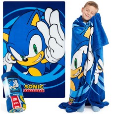 Sonic The Hedgehog 아동용 담요 99.1 x 149.9cm(39 59인치) 부드럽고 따뜻하고 생생한 플리스 소파 침대 아늑한 여행 남아용 게이머 선물 13