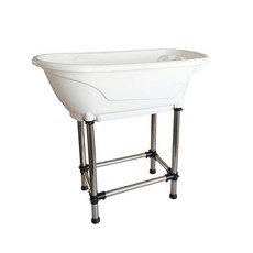 小型寵物塑料浴缸 貓咪洗澡盆 家用泰迪洗澡池 加厚防滑 寵物沐浴盆, 1個, 白色