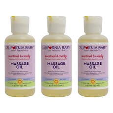 캘리포니아베이비 오버타이어드 & 크랭키 어린이 마사지 오일, 133ml, 3개