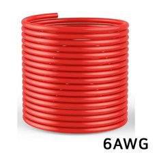 6AWG 고내열 주석도금 구리 실리콘 케이블 드론 RC카 배터리 전원선, 1개, (케이블) 6AWG(레드)