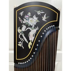 125CM 古箏 21弦標準古箏 黑檀實木鑲花鳥彩貝 旅行古箏小古箏 純銅木 實木古箏 兒童古箏 初學古箏 （贈全配件）, 1個