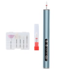 美甲打磨機套裝 多功能磨頭 LED照明 低噪音 便攜式指甲護理工具, 1個, 頂配二合一【UV美甲燈+9檔調速】銀灰色