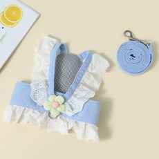 兔兔牽引繩 防掙脫兔繩, 1個, 【藍色】兔寶JK牽引裙-1.5M繩,小號（建議0.5-1.5公斤）