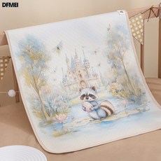 DFMEI A類嬰兒隔尿墊可洗紗布棉防水透氣寶寶牀墊嬰童用品生理期, 1個, 小浣熊