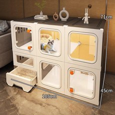 고양이격리장 케이지 하우스 보호장 펜스 애견샵 울타리, 1개, 표준 105x45x71 대형 2단