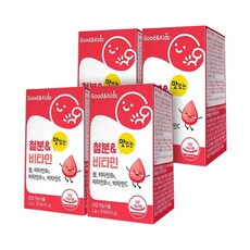 굿앤키즈 맛있는 철분 비타민 30포 4개 / 4개월분 어린이 키즈 유아 아이 비타민B6 비타민B12 비타민C