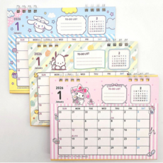 2026년 달력 어린이 귀여운 캐릭터 미니 탁상달력, 1개, 시나모롤