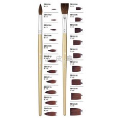 枕頭山 Pentel 飛龍 ZBS1 ZBS2 圓頭 平頭 水彩筆 畫筆 3F, 圓頭14號, 1個, 圓頭14號