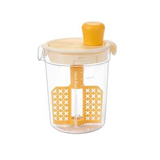 Halteoly 샐러드 드레싱 쉐이커 병 믹서 컵 계란 액체 믹싱 주방용 수동 도구 비네그레트 병레드 134527, 옐로우