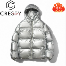 크레스티 겨울 남성 초특가 하이넥 패딩 점퍼 캐주얼 반짝이 숏 패딩