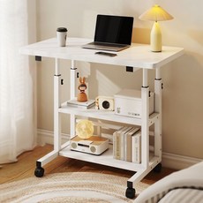 침대 사이드테이블 높이조절 컴퓨터책상 800, 화이트