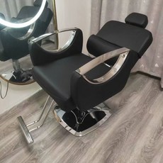 리클라이닝 미용 의자 메이크업 헤어샵 바버샵 네일샵 두피관리 미용의자, 공식 구성, 1개, 블랙   사각 받침대 리클라이닝 의자
