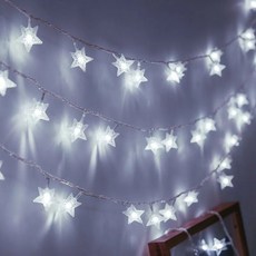 스타 스트링 체인 가랜드 작동하는 웨딩 생일 파티 크리스마스 트리 룸 장식, 1개, 2. White D. 3M 20LED
