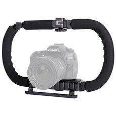 카메라 스마트폰 겸용 촬영 듀얼 핸드 그립 핸들 GRIP 핸드헬드 조명 마이크 설치, 1개, AC-N59