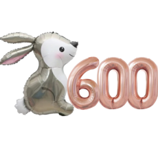 파파 파티 토끼 기념일 숫자 풍선 세트, 토끼 600, 1세트