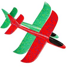 泡沫滑翔飛機手拋飛機玩具戶外兒童大號網紅回旋模型, 【手拋飛機】大號2架【紅色+綠色】, 1個