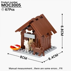 무시 모크 시리즈 풍경 농장 돼지 개 채소밭 블록 DIY 조립 어린이 장난감 선물, 14 MOC3005