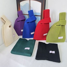 여자 토트 미니 니트 백 가벼운 손 목 가방 got+98799Hq