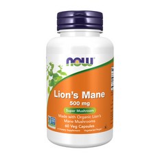 나우푸드 노루궁뎅이버섯 500mg 베지 캡슐, 1개, 60정