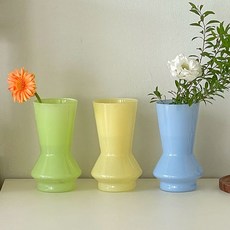 모닝벨 화병 3color 파스텔 컬러 유리꽃병, 모닝벨 (얠로우)