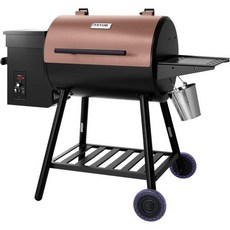 베보르 목재 펠릿 그릴 스모커 야외 요리용 8 in 1 바비큐 그릴 456제곱인치 조리 공간 전기 및 디지털 컨트롤러 고기 프로브 최대 500°F 온도 검정색, 베보르 목재 펠릿 그릴 스모커, 야외 요리용 8 in