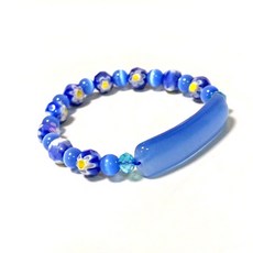 藍色貓眼手牌與琉璃花與貓眼珠手環