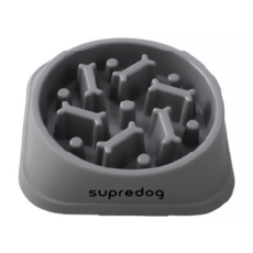 SUPREDOG 강아지 반려견 설사 급체방지 슬로우보울 밥그릇 천천히먹기 식기, 1개, 그레이