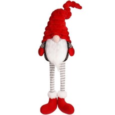 聖誕無臉娃娃 手工製作卡通掛腿娃娃擺件, 1個, 紅