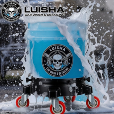 루이샤 세차버킷 20L 돌리 세트 51mm PU 바퀴 대용량 세차통 워시버킷, 화이트