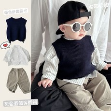 【Coupang熱銷Top1】台灣秋冬新款 男寶寶 兒童 0-3Y嬰幼兒 針織背心襯衫寶寶休閒褲