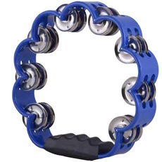 꽃잎 모양의 탬버린 성인을위한 뮤지컬 리듬 악기 용 플라스틱 타악기 탬버린 학교 가족 파티 용품, 02 Blue