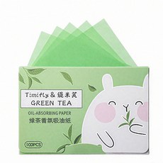 Timifly & 緹米芙 綠茶吸油面紙, 1個, 100個裝