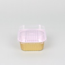 정사각 알루미늄 티라미수 용기 일회용 보틀케이크 20개입 골드 케이스