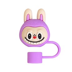 라부부 텀블러 호환 빨대 마개 뚜껑 커버 실리콘캡 텀꾸 2p 세트, 1세트, 퍼플