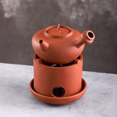 酒精爐煮茶套裝 潮州手拉砂銚壺 側把壺 戶外旅行茶具 煮茶爐 溫茶底座, 1個, 酒精爐 燈 砂銚,501mL(含)-600mL(含)