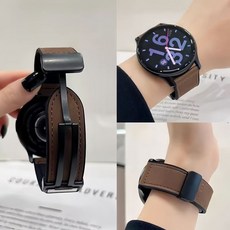 适用华为GT5手表watch3pro表带gt4皮革gt2折叠扣2E磁吸腕带Buds男, 【褐色】磁吸折叠扣枫马,适用华为Watch4pro【22mm】