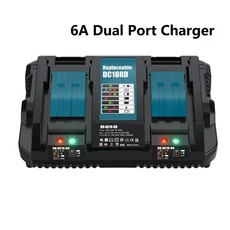 makita 호환 14.4V-18V 리튬 이온 배터리 BL1830 용 LED 스크린이있는 DC18RC 충전기, 01 6A Charger_04 AU_01 CHINA, 1개