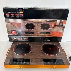 2구 세라믹 전기 스토브 3500W 타이머 전기오븐, 이중로 블랙 (유럽)